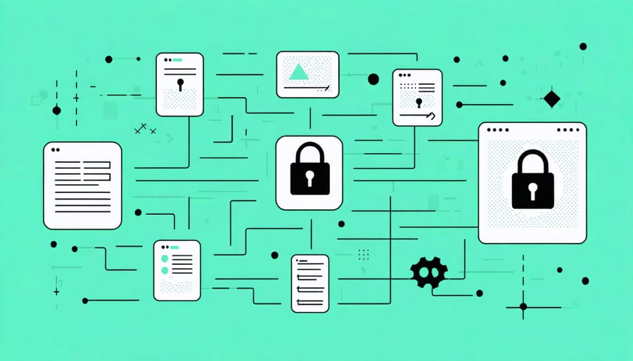 Conceptual image showing potential cybersecurity risks in digital supply chains